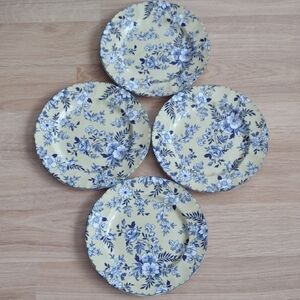 Devon Cottage 4 Salad/ Dessert Plates Yellow Floral Johnson Brothers
